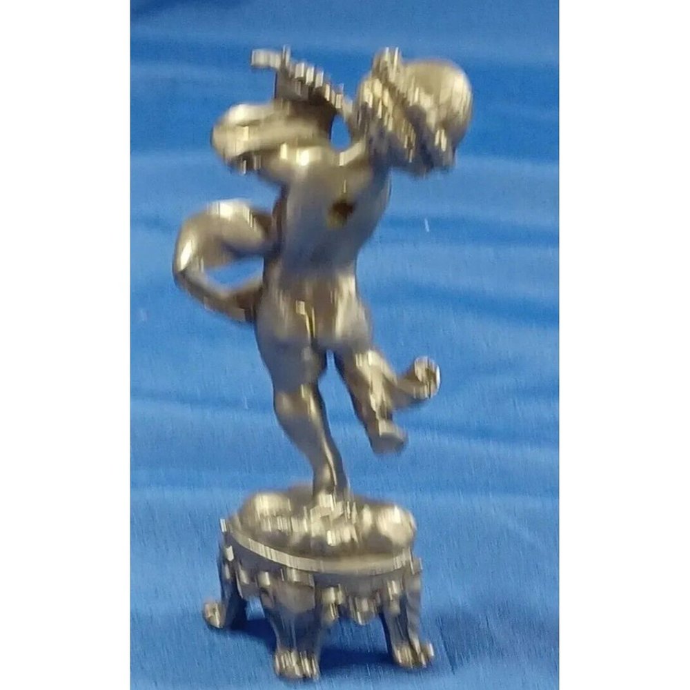 Italian Cast Lead Angel Sculpture Statue Figures Musicians Musical Instruments - Picture 9 of 15